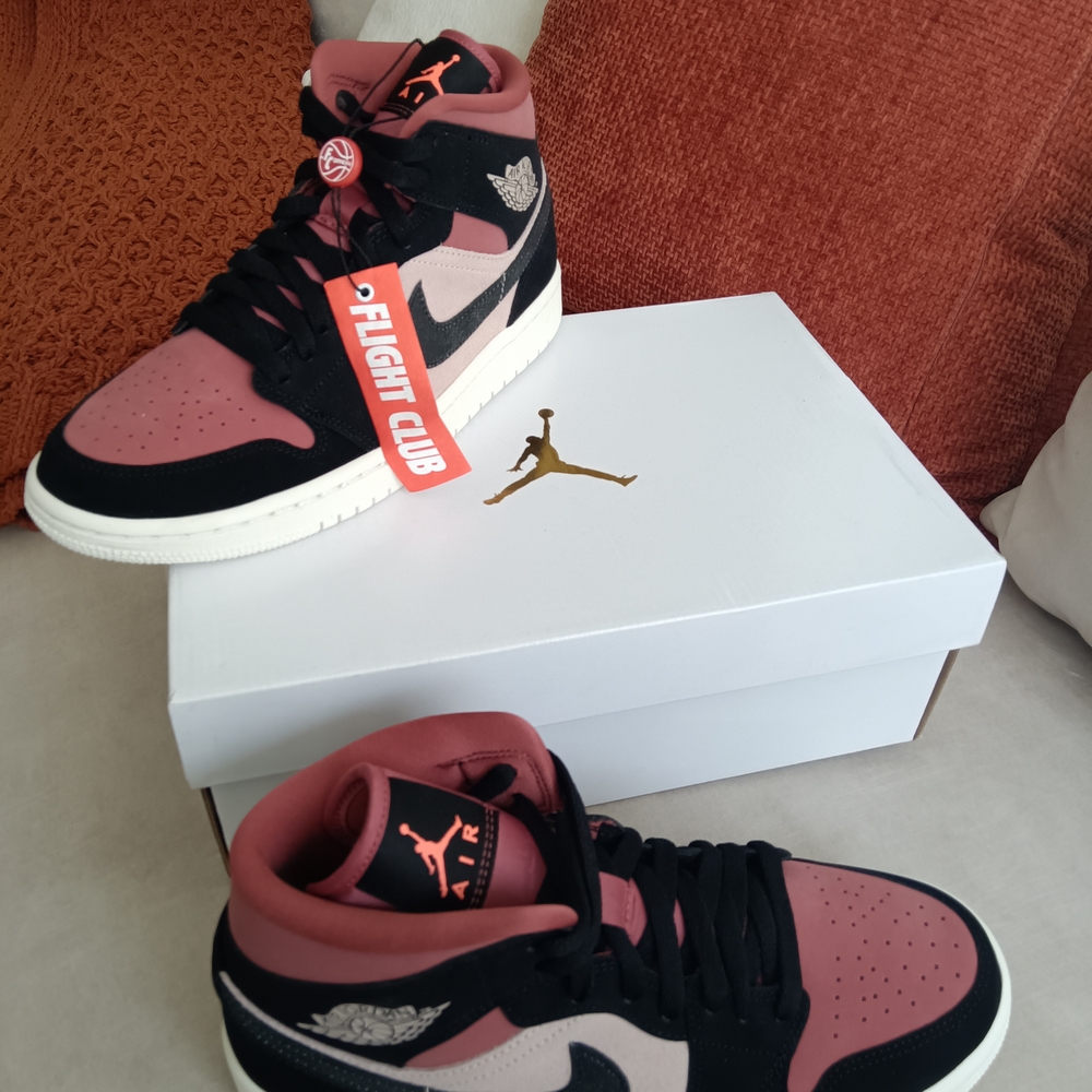 Jordan Black and Pink High-Top Sneakers